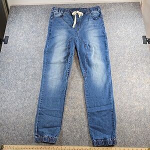 REVOL Athletic Denim Joggers Men's Size XL Drop Crotch Medium Wash Blue Stretch